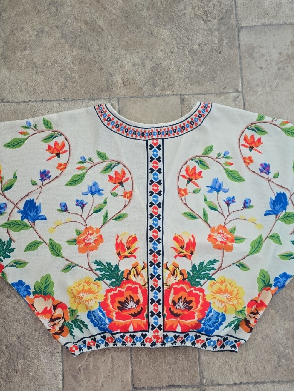 Flying Tomato Boho Floral Kimono Crop Top Wrap Style Small - Picture 8 of 10